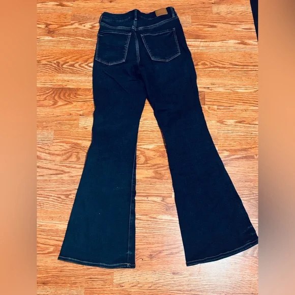 AE 6 long curxy high waisted flare jeans dark indigo American eagle - Picture 4 of 4